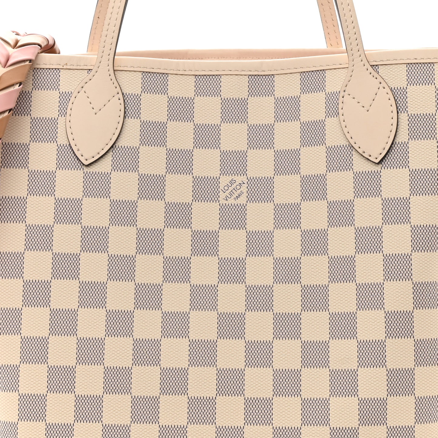 Damier Azur Braided Neverfull MM Pink