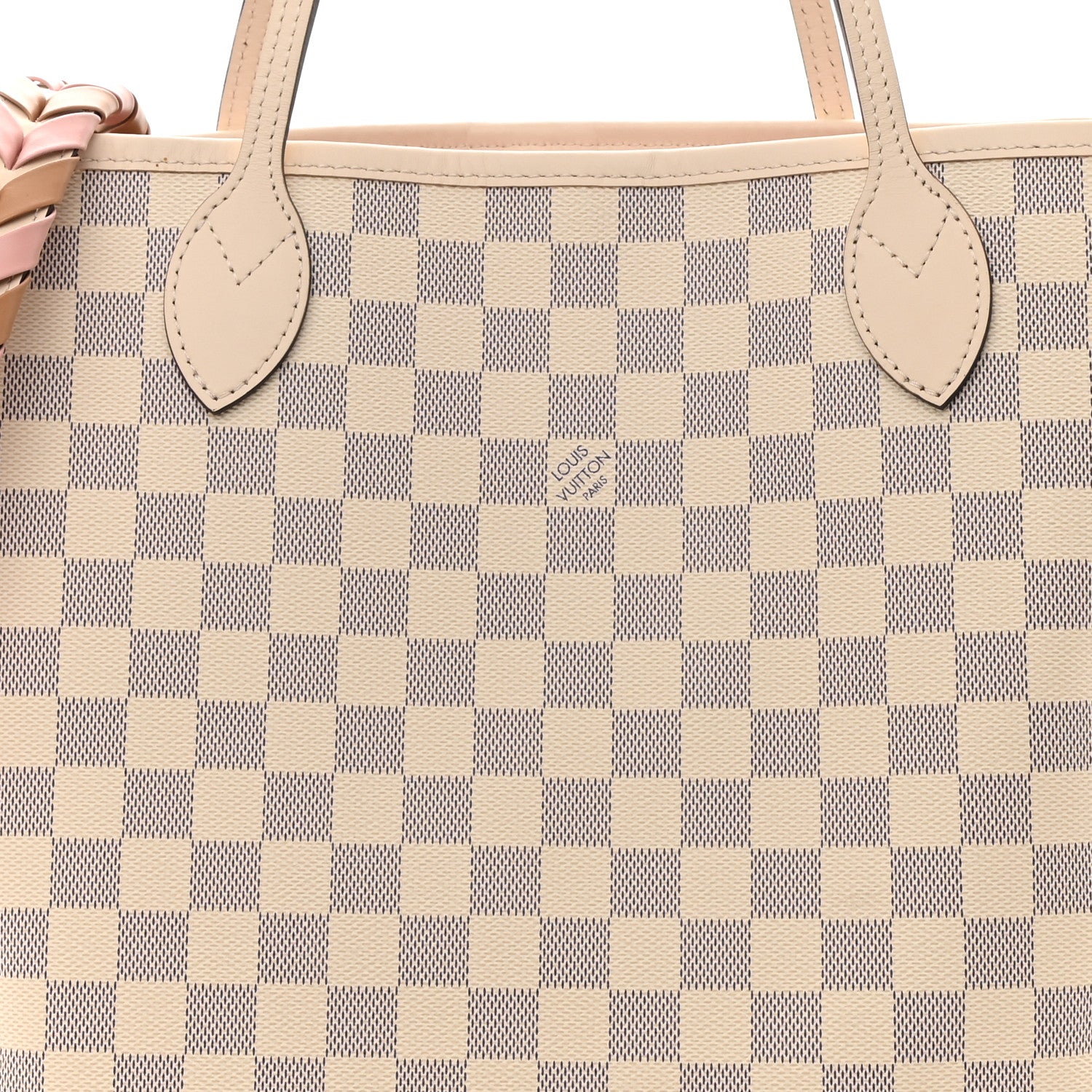 Louis Vuitton Damier Azur Braided Neverfull MM Pink 9 of 11
