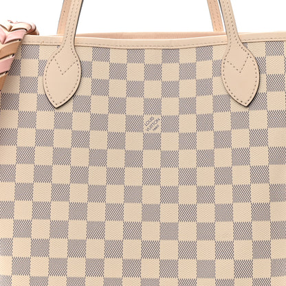 Louis Vuitton Damier Azur Braided Neverfull MM Pink 9 of 11