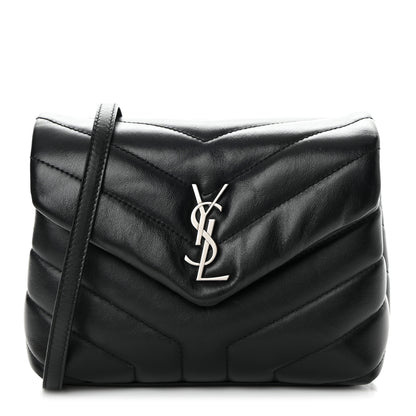 Saint Laurent Calfskin Y Quilted Monogram Toy Loulou Crossbody Bag Black 1 of 14