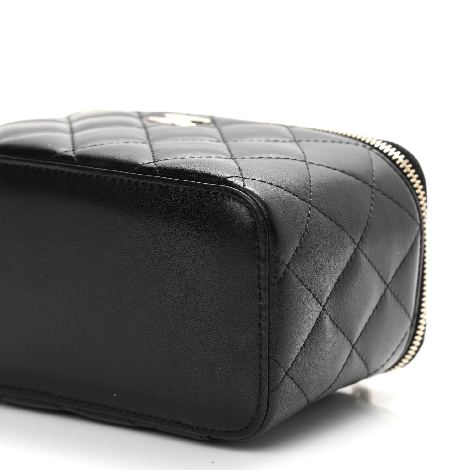 Chanel Lambskin Quilted Small Top Handle Vanity Case With Chain Black 10 of 10