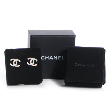 Chanel Crystal CC Earrings Silver 5 of 5