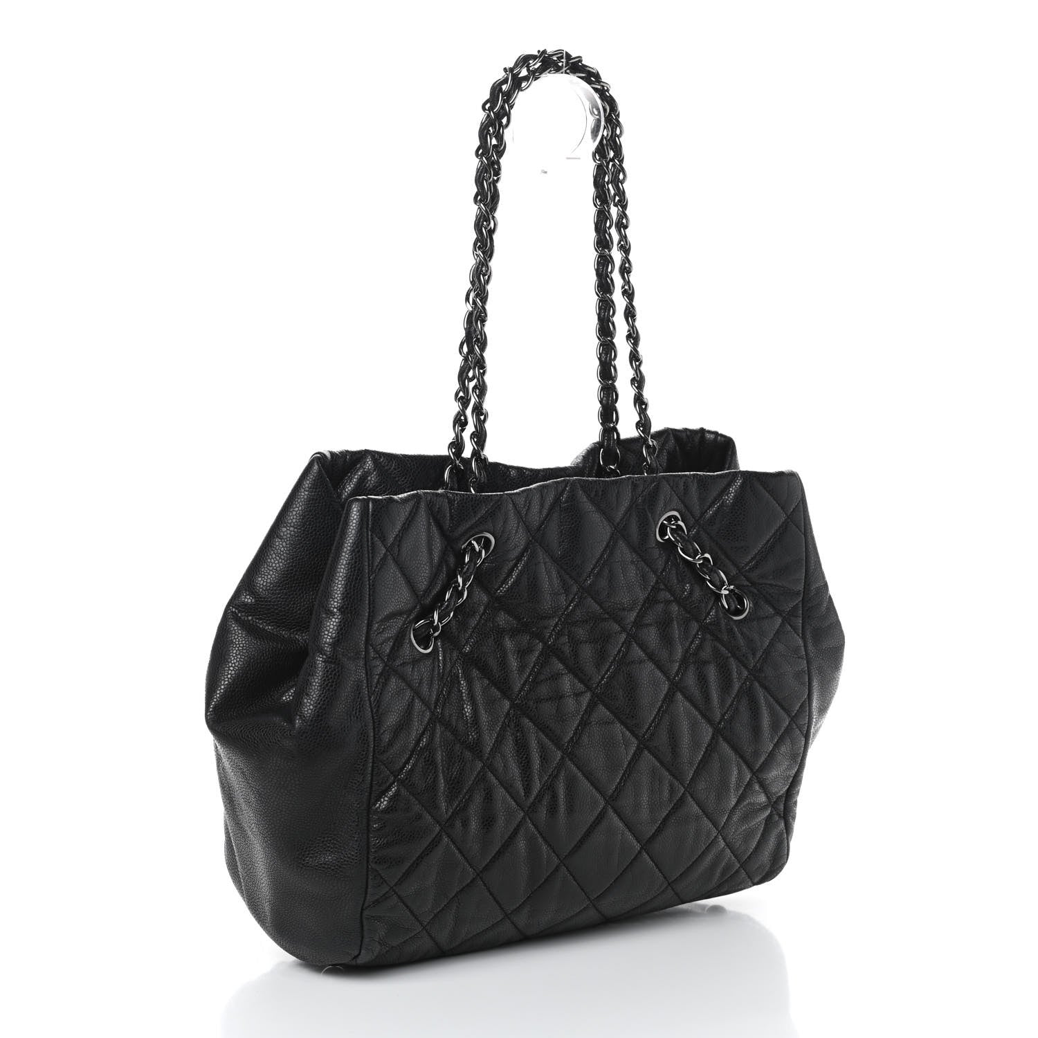 Chanel Soft Caviar Quilted Large Cells Tote Black 2 of 4