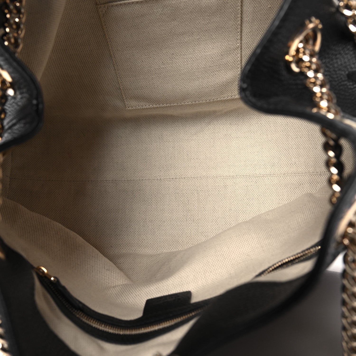 Gucci Pebbled Calfskin Medium Soho Chain Shoulder Bag Black 5 of 10