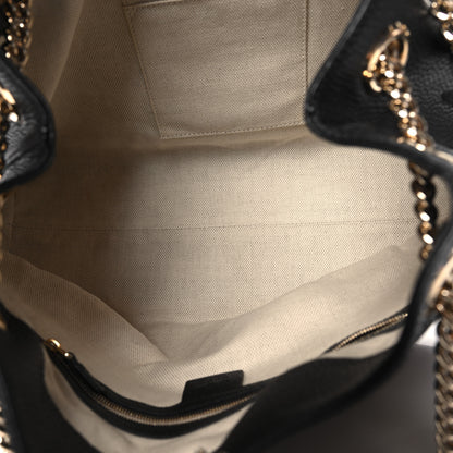 Gucci Pebbled Calfskin Medium Soho Chain Shoulder Bag Black 5 of 10