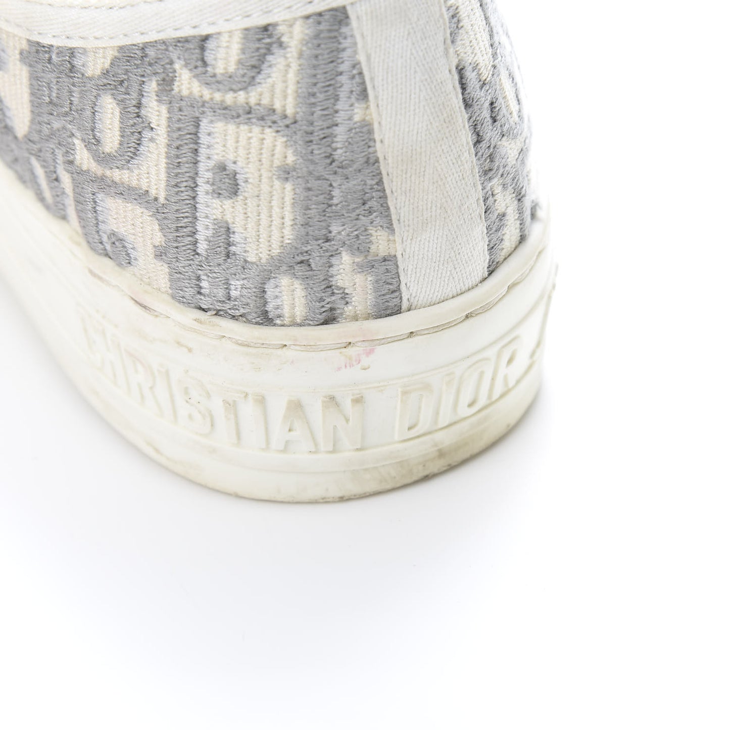 Canvas Oblique Walk'N'Dior Low Top Sneakers 39.5 Grey Stone