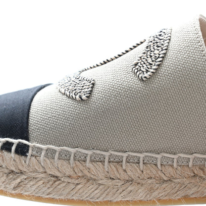 Chanel Canvas Grosgrain CC Espadrilles 38 Beige Black 11 of 12