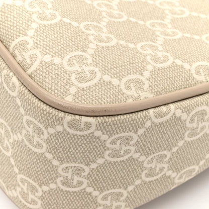 Gucci GG Supreme Monogram Textured Dollar Calfskin Web Small Ophidia GG Handbag Beige Mystic White Oatmeal 15 of 16