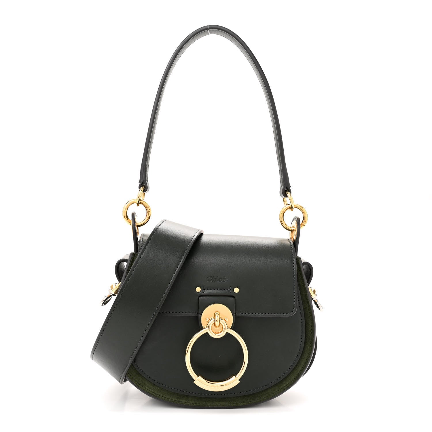 Chloe Calfskin Suede Small Tess Bag Deep Forest 1 of 12