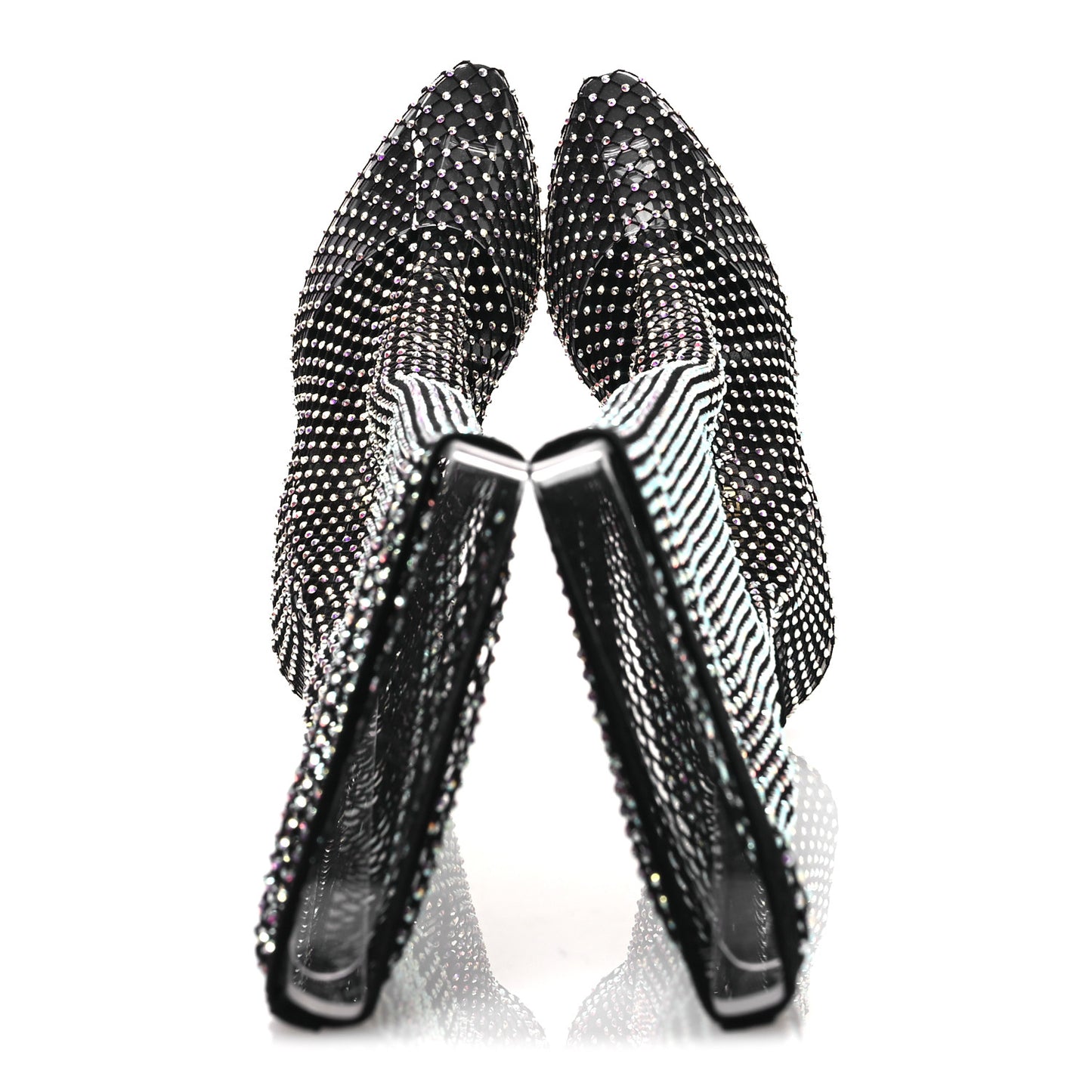 Mesh Crystal Suede Koller 110 Knee High Boots 39 Black