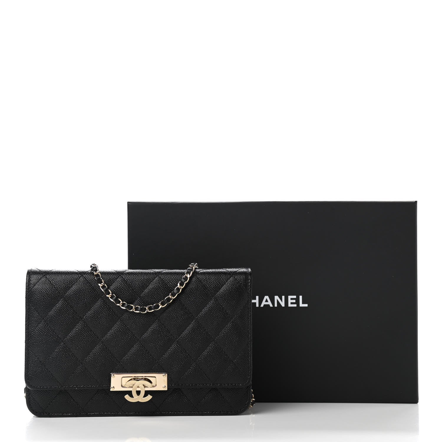 Chanel Caviar Quilted Golden Class Wallet On Chain WOC Black 13 of 13