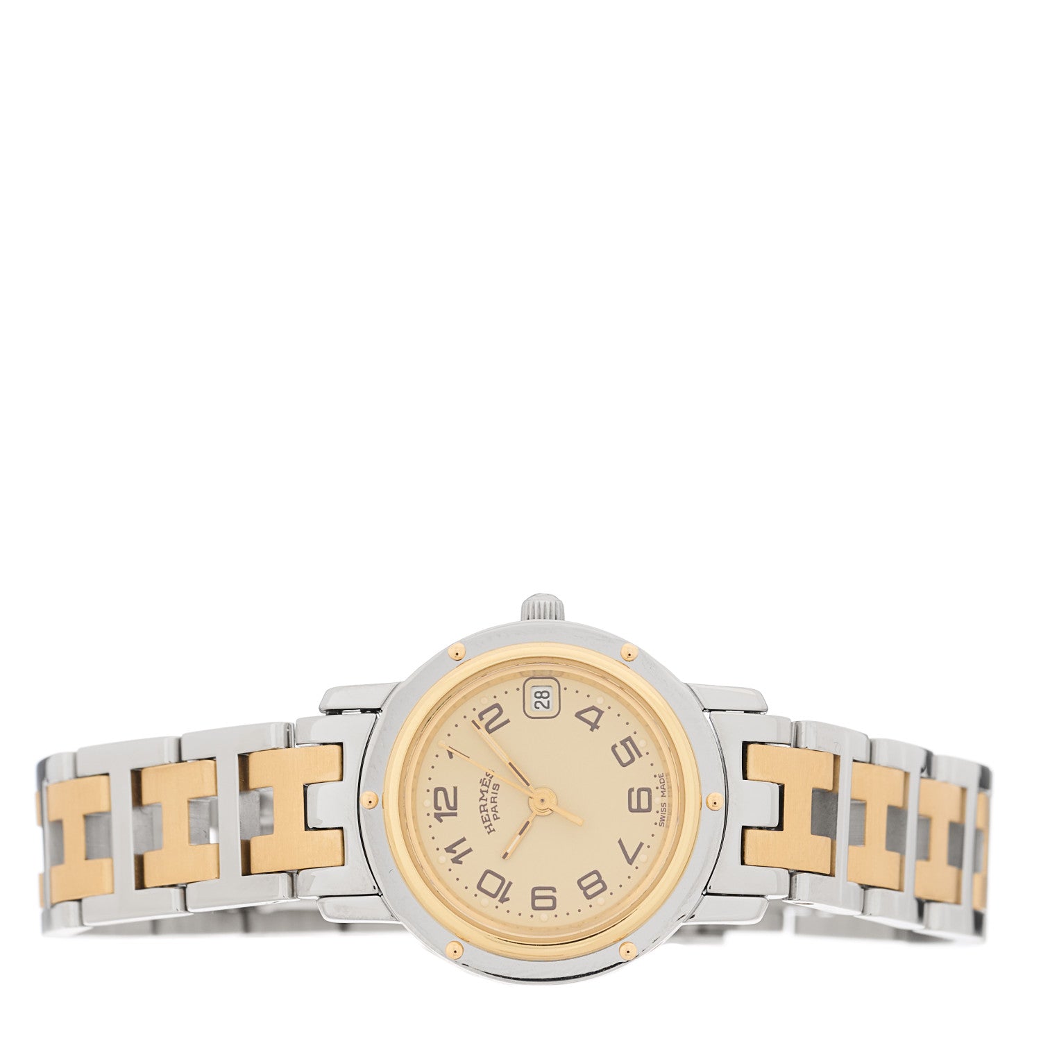 Hermes Stainless Steel 24mm Clipper Quartz Watch Gold 2 of 4