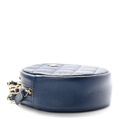 Chanel Caviar Quilted Round Clutch With Chain Navy 4 of 9