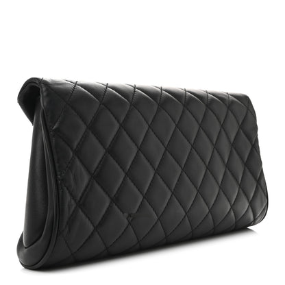 Chanel Lambskin Quilted Fold Up Again Clutch Black 3 of 8