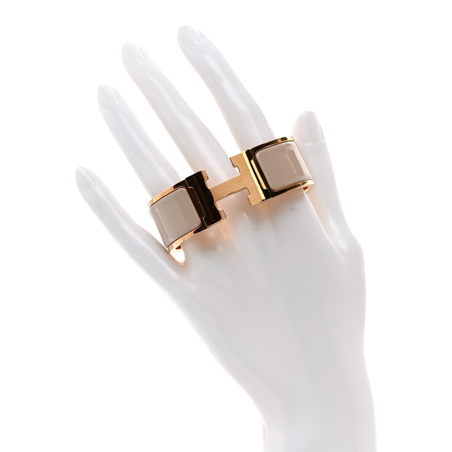 Enamel Wide Clic Clac H Bracelet PM Beige Rose