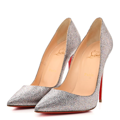Christian Louboutin Glitter Pigalle Follies Dragonfly 85 Pumps 39.5 Silver 4 of 8
