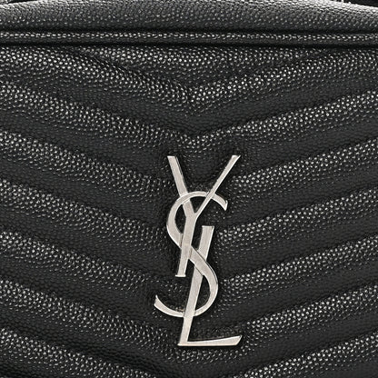 Saint Laurent Grain De Poudre Matelasse Monogram Mini Lou Camera Bag Black 7 of 10