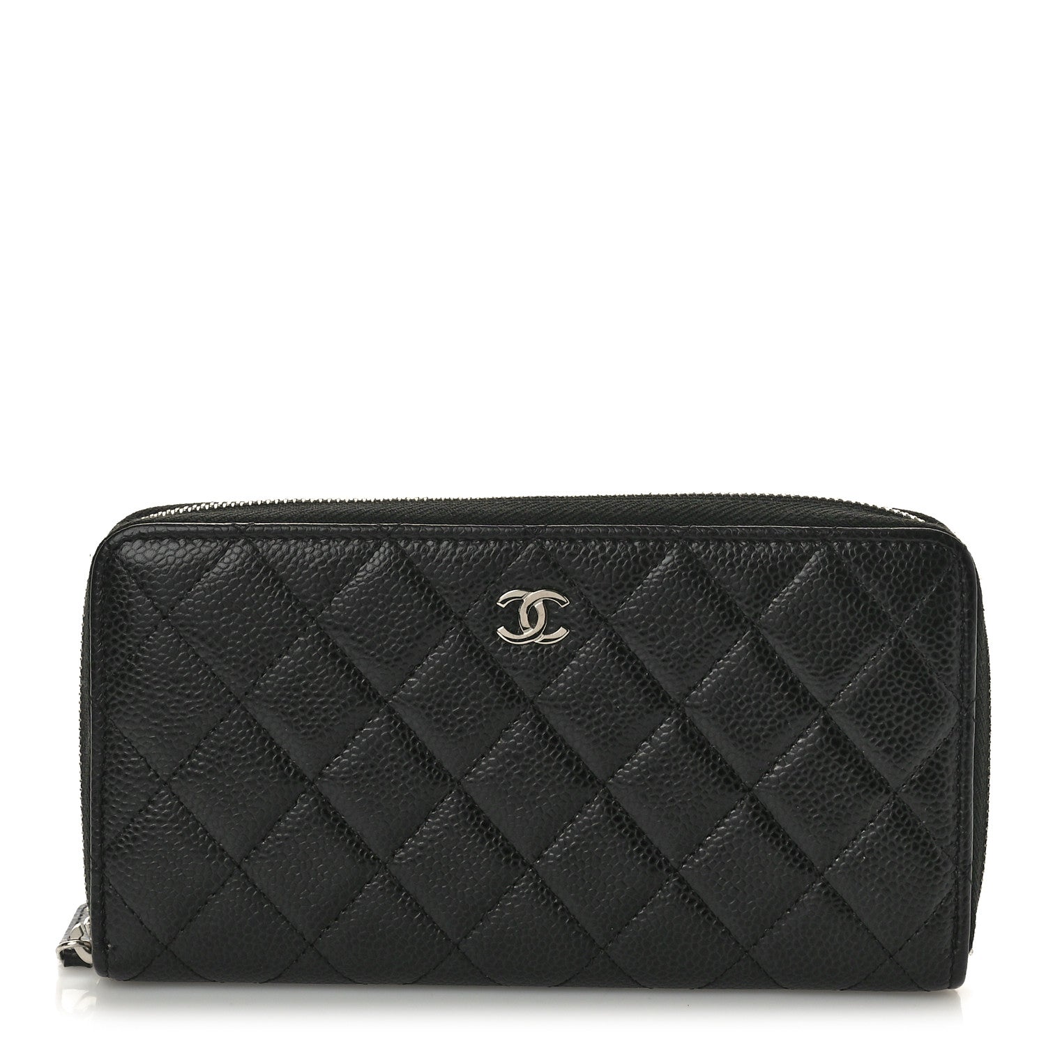 Chanel Caviar Quilted Large Zip Around Wallet Black 1 of 8