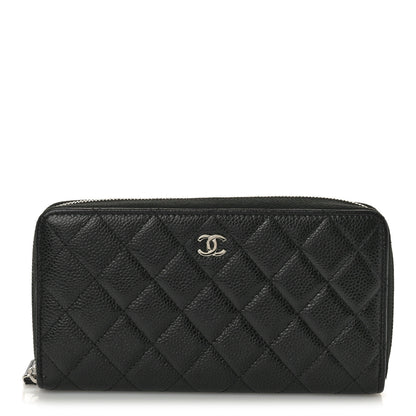 Chanel Caviar Quilted Large Zip Around Wallet Black 1 of 8