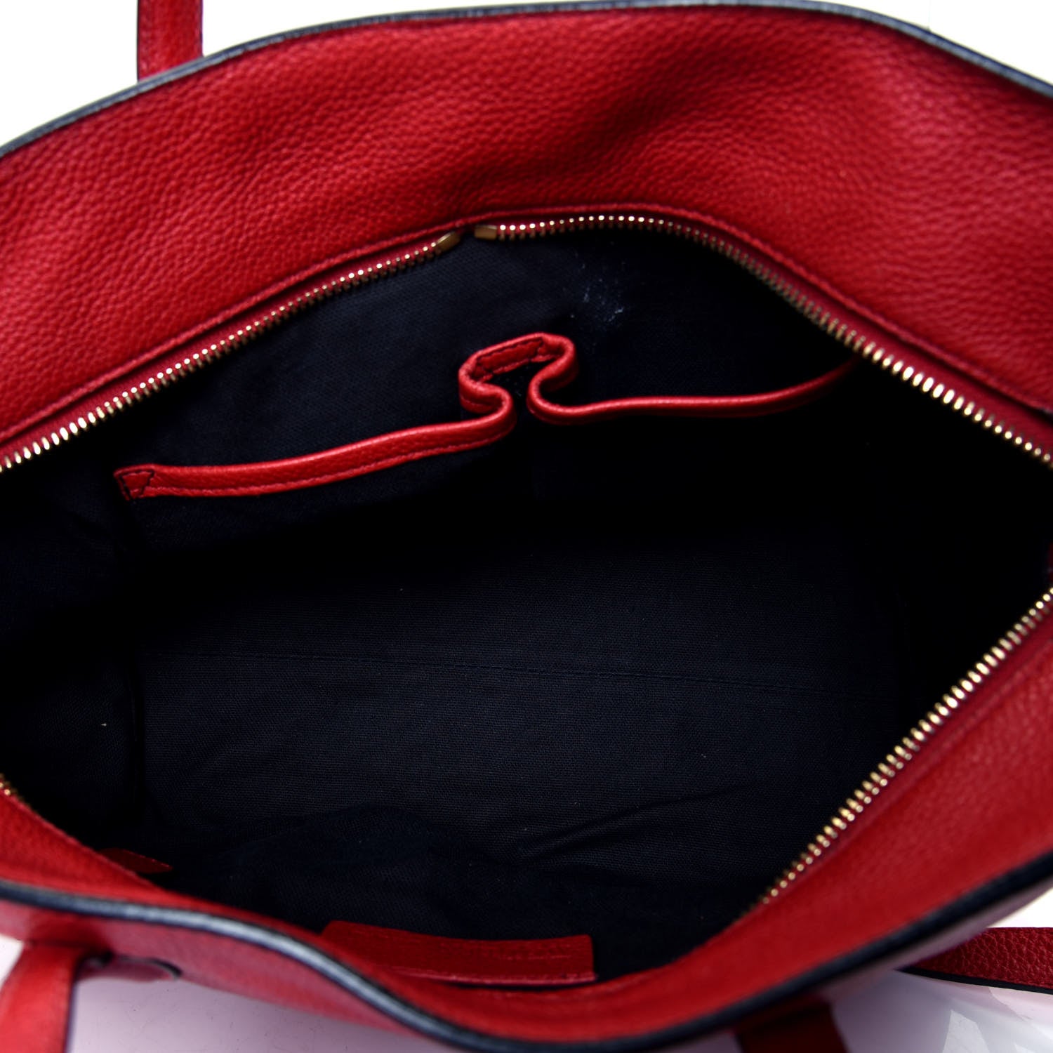 Alexander McQueen Pebbled Calfskin Small Skull Padlock Zip Around Tote Red 4 of 4