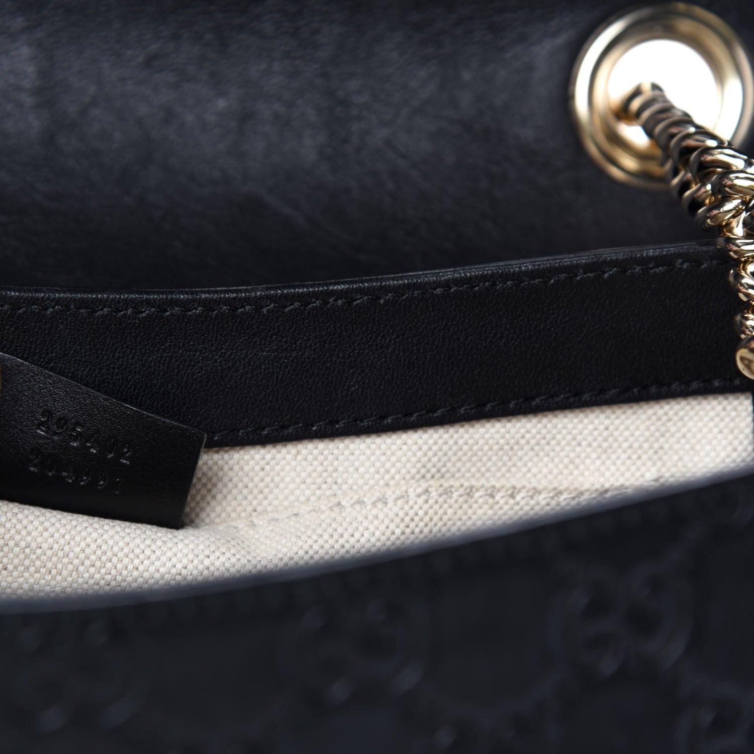 Gucci Guccissima Medium Emily Chain Shoulder Bag Black 9 of 10