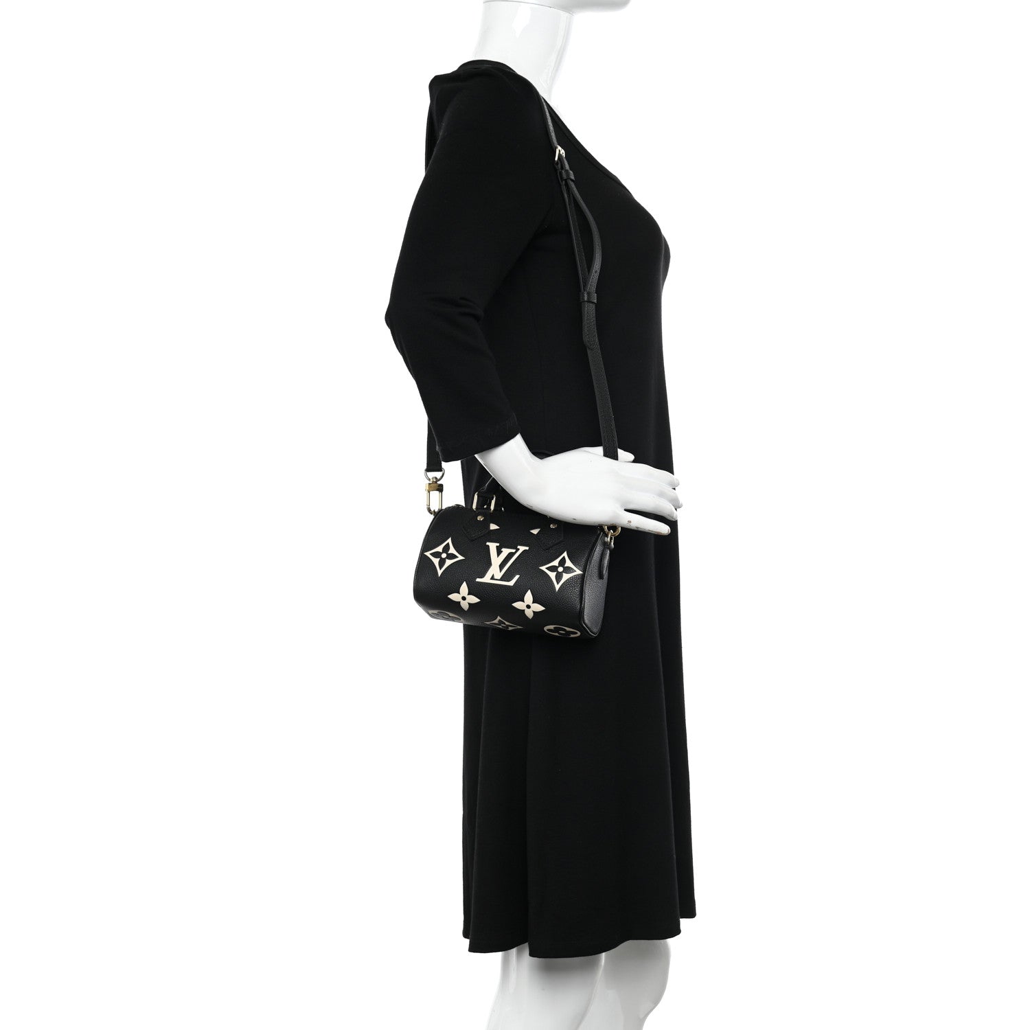 Louis Vuitton Empreinte Monogram Giant Nano Speedy Black Beige 2 of 10