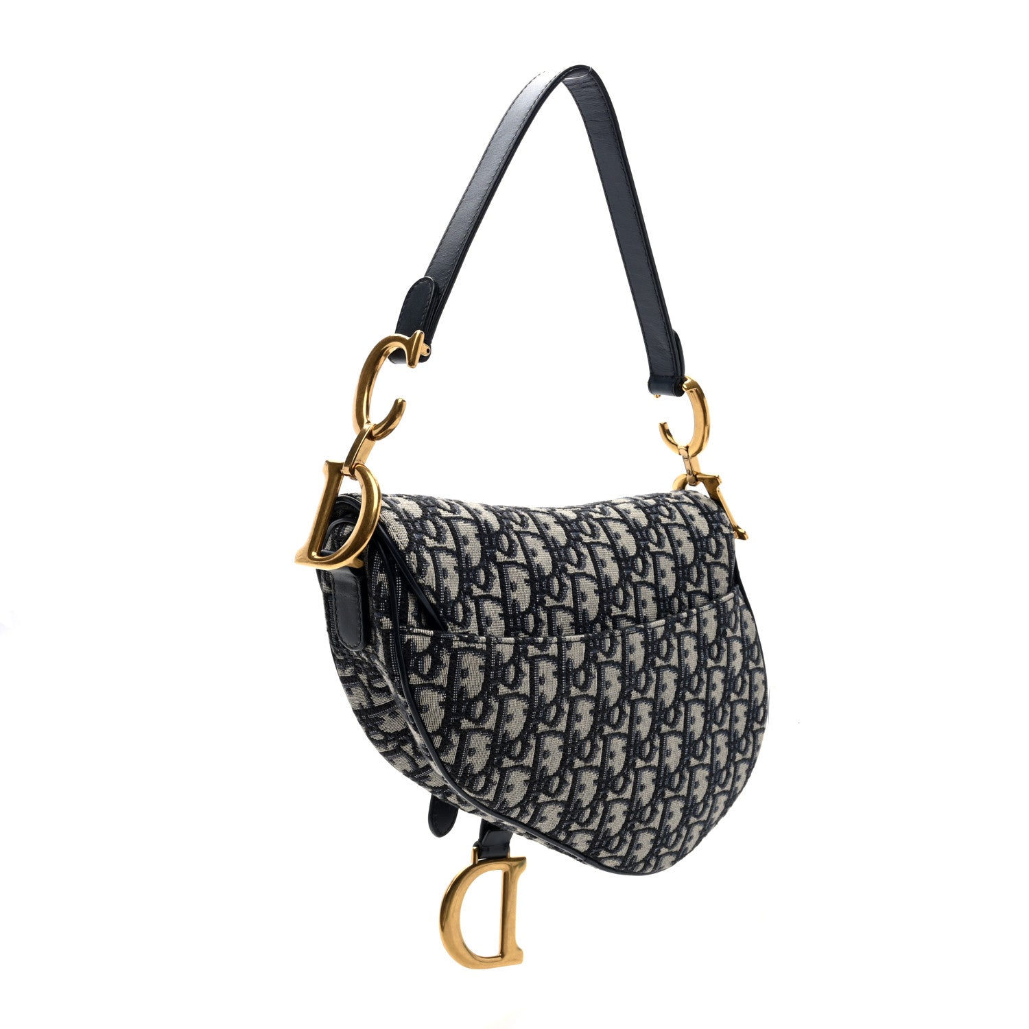 Christian Dior Oblique Saddle Bag Blue 3 of 10