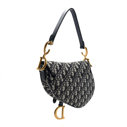 Christian Dior Oblique Saddle Bag Blue 3 of 10