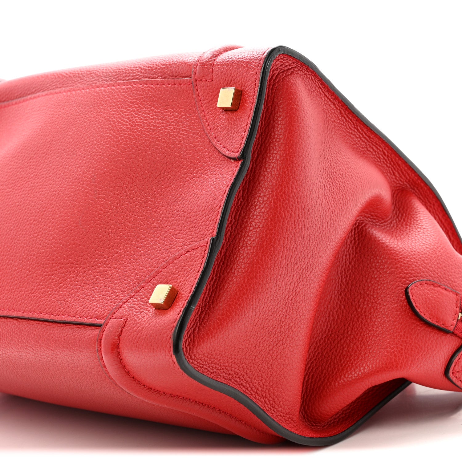 Celine Drummed Calfskin Mini Luggage Coquelicot 9 of 12