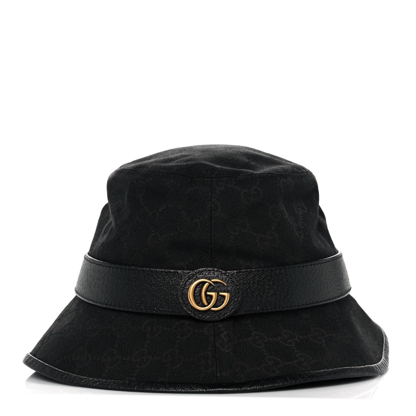 Monogram Textured Dollar Calfskin GG Jago Bucket Hat M Black