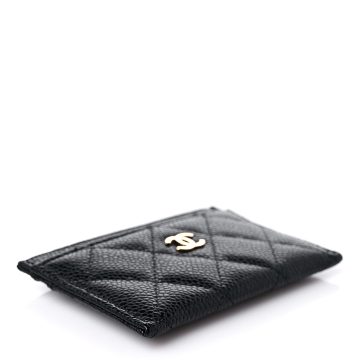 Caviar Quilted Card Holder Black