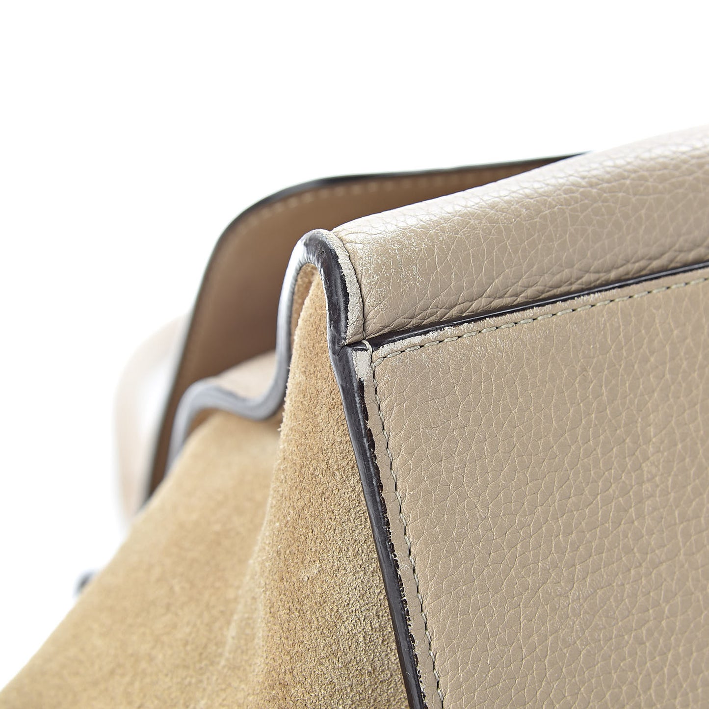 Drummed Calfskin Suede Large Trapeze Dune