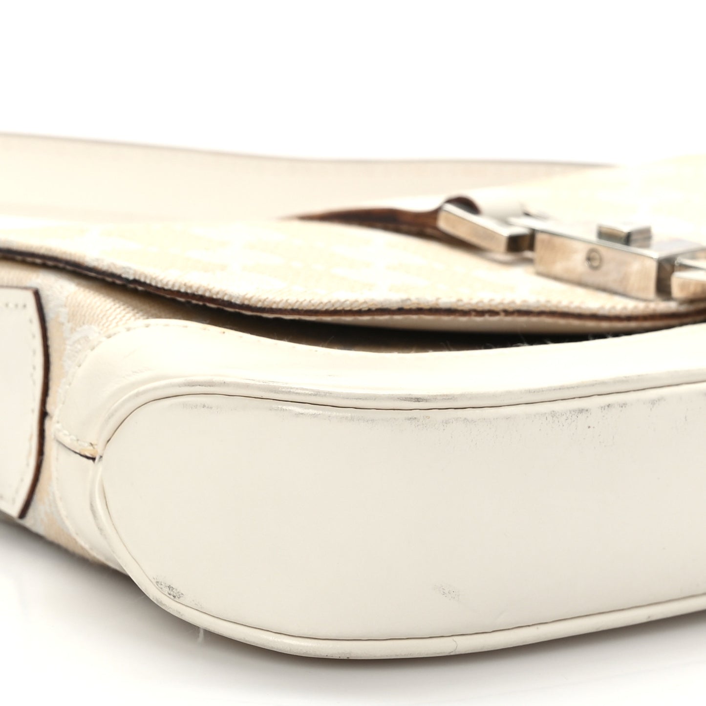 Monogram Small Jackie O Flap Hobo White
