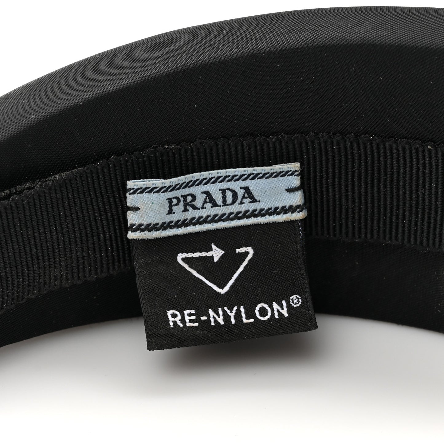 Re-Nylon Metal Triangle Logo Headband Black
