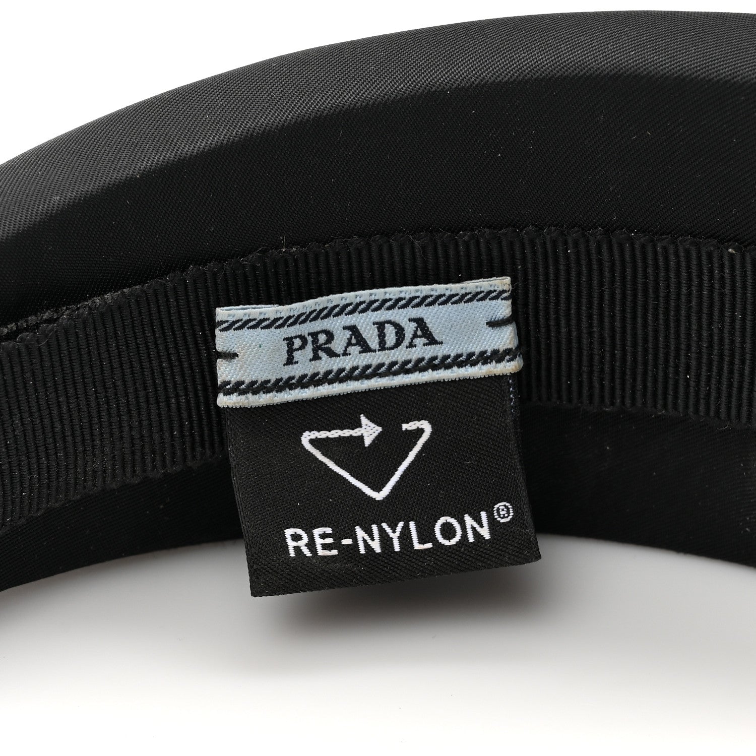 Prada Re-Nylon Metal Triangle Logo Headband Black 6 of 8