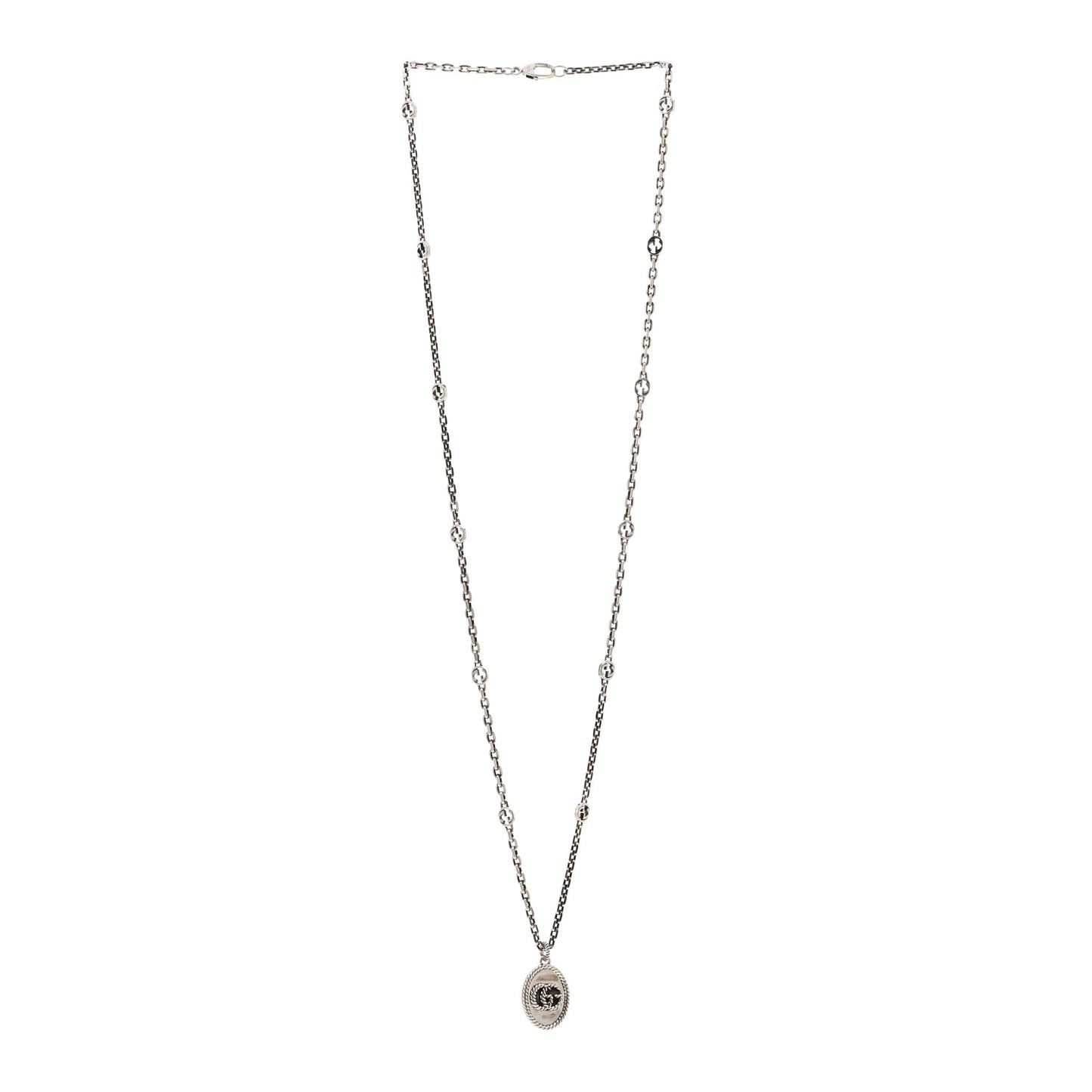 Sterling Silver GG Marmont Double G Pendant Necklace