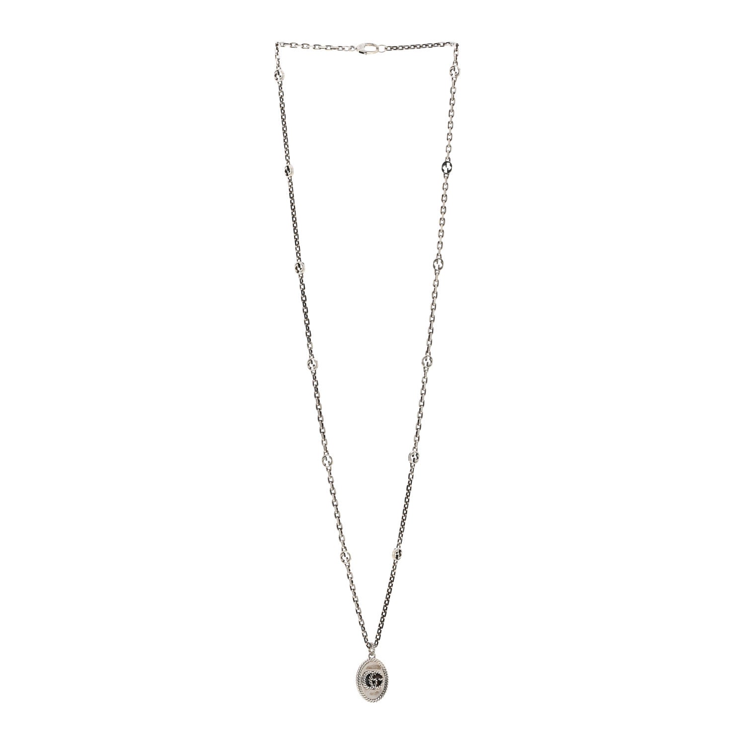 Gucci Sterling Silver GG Marmont Double G Pendant Necklace 3 of 4