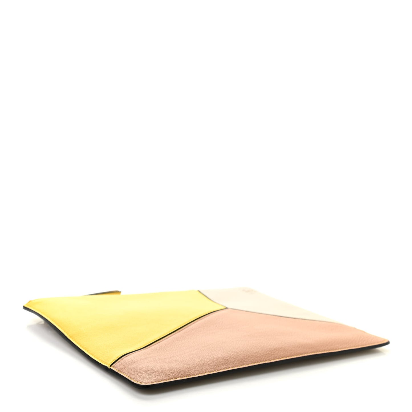 Calfskin Medium Puzzle Flat Pouch Yellow