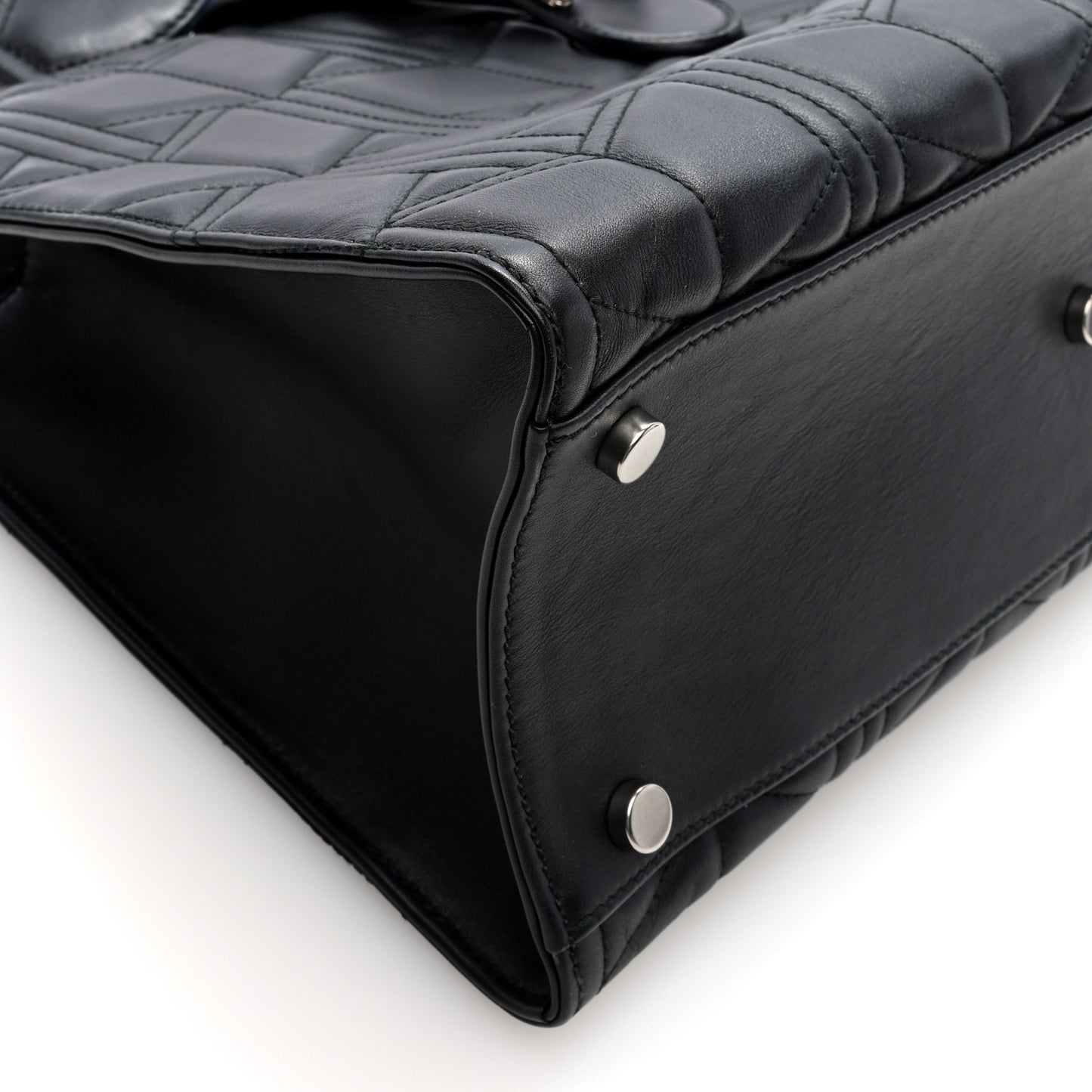 Calfskin Web Quilted Large Dionysus Tote Bag Black