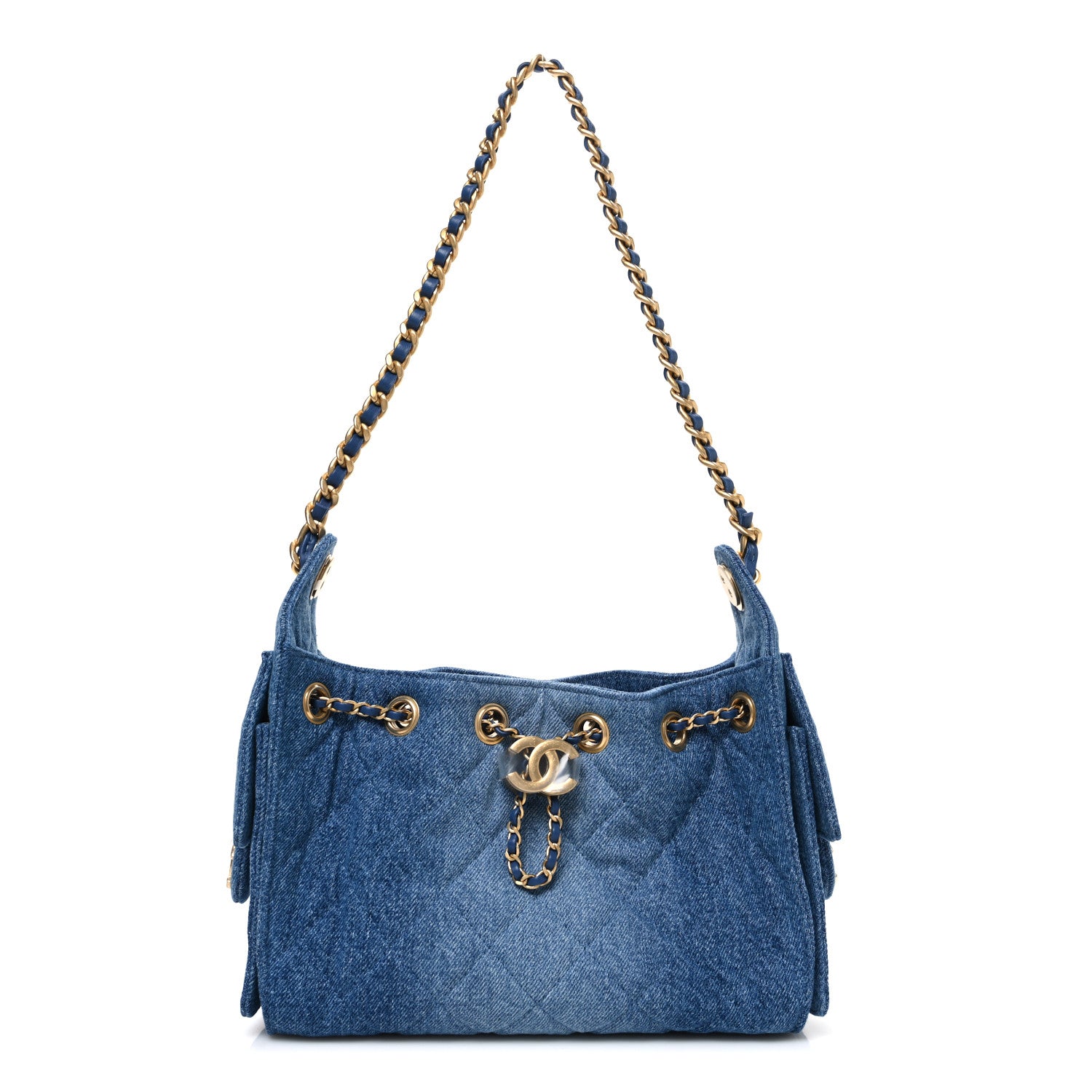 Chanel Washed Denim Quilted Mini Chanel 25 Handbag Blue 1816443