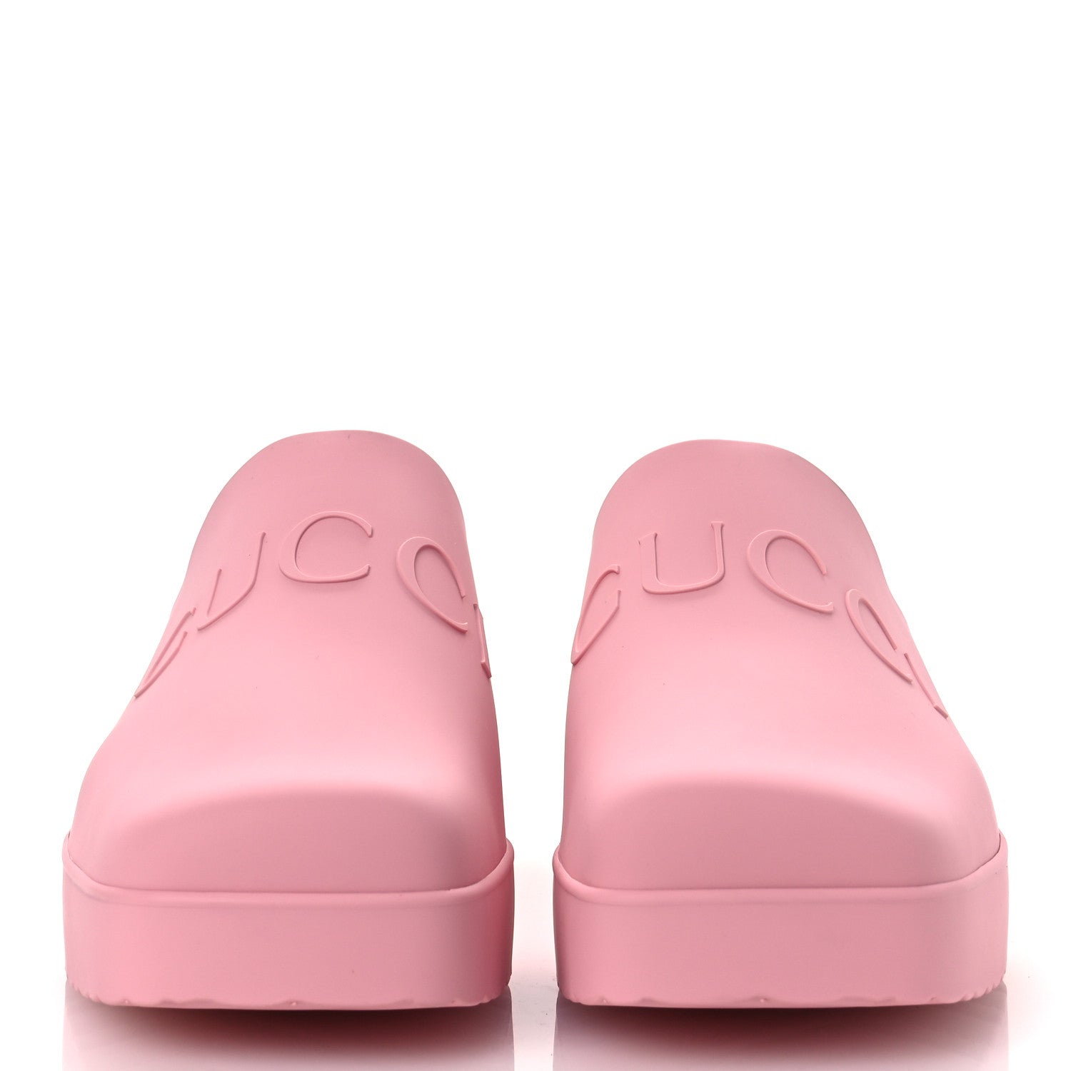 Gucci Rubber Gucci Logo Womens Platform 20/60mm Slide Sandals 41 Wild Rose 3 of 12
