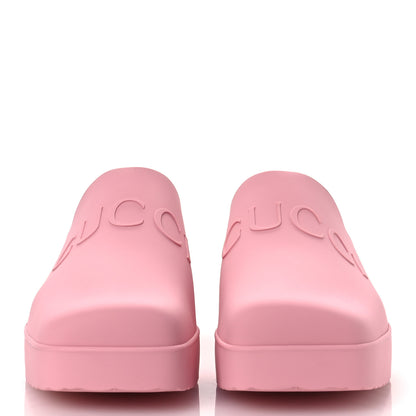Gucci Rubber Gucci Logo Womens Platform 20/60mm Slide Sandals 41 Wild Rose 3 of 12