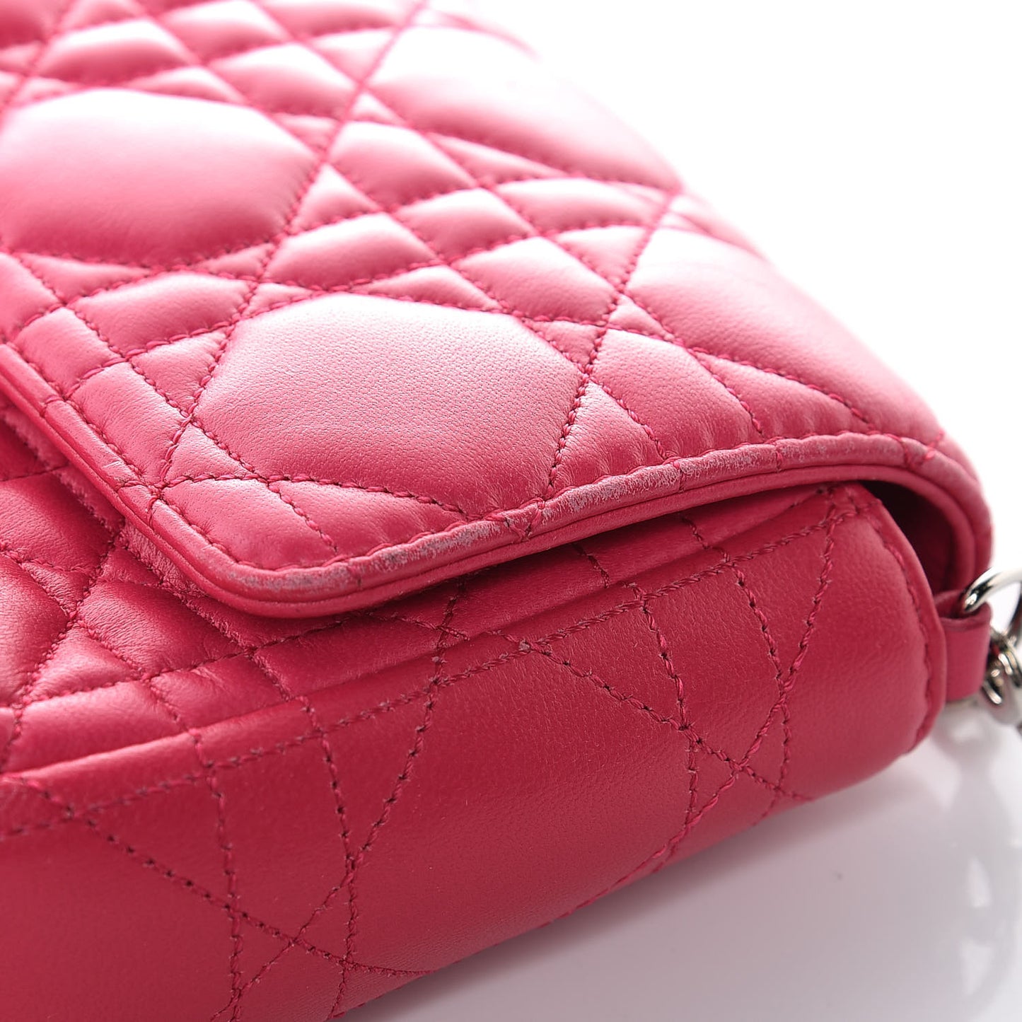 Lambskin Cannage Miss Dior Promenade Pouch Fuchsia