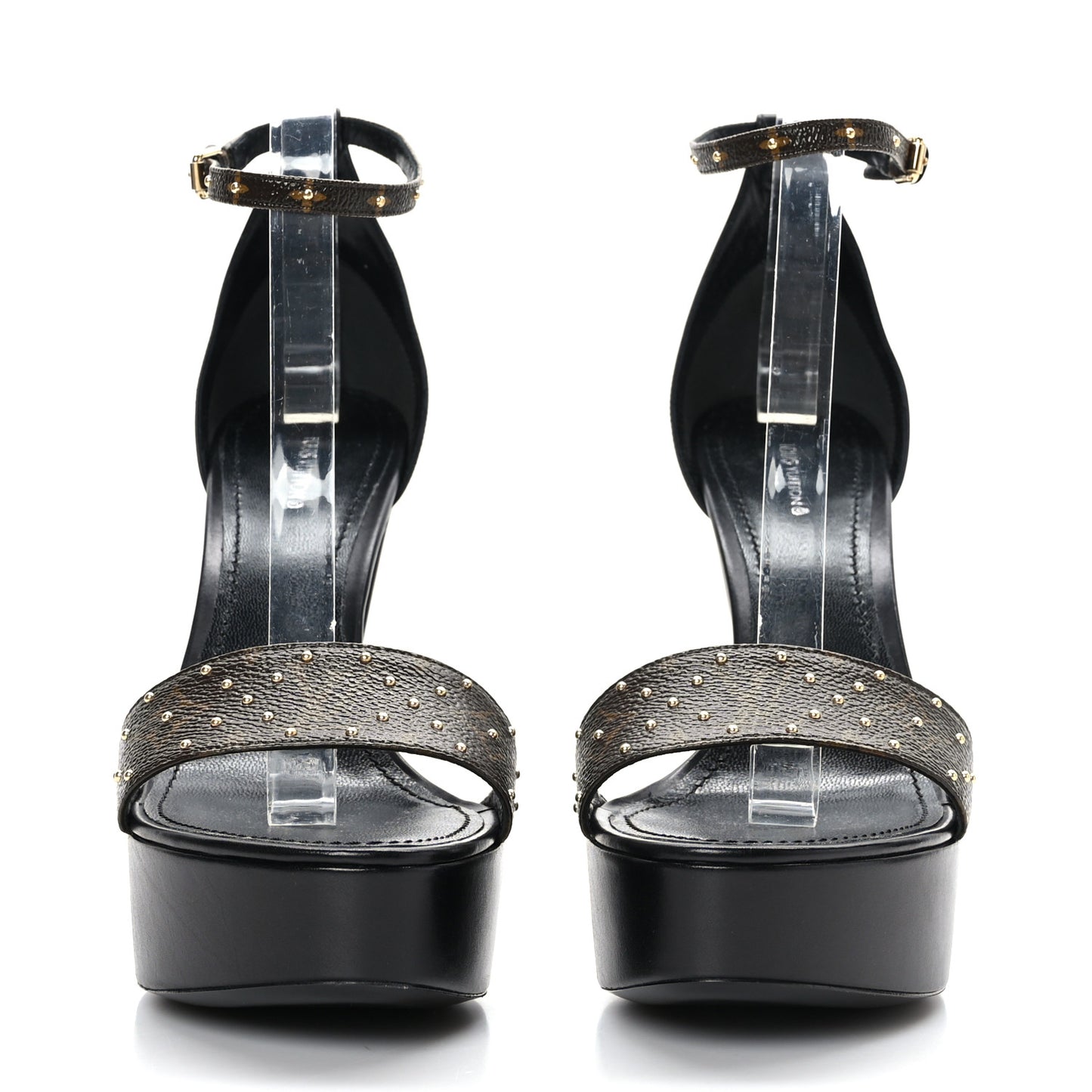 Patent Monogram Afterglow Platform Sandals 41 Black
