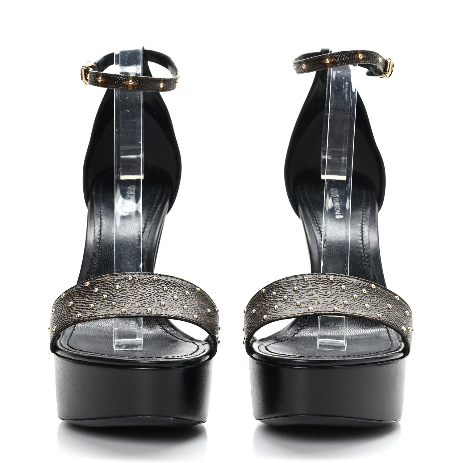 Louis Vuitton Patent Monogram Afterglow Platform Sandals 41 Black 2 of 7