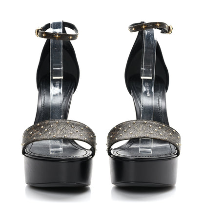Louis Vuitton Patent Monogram Afterglow Platform Sandals 41 Black 2 of 7
