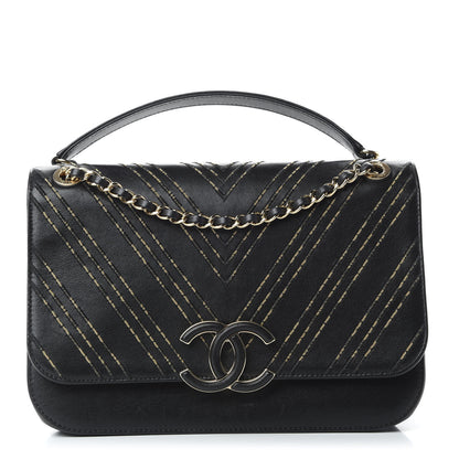Chanel Sheepskin Chain CC Subtle Flap Black 1 of 10