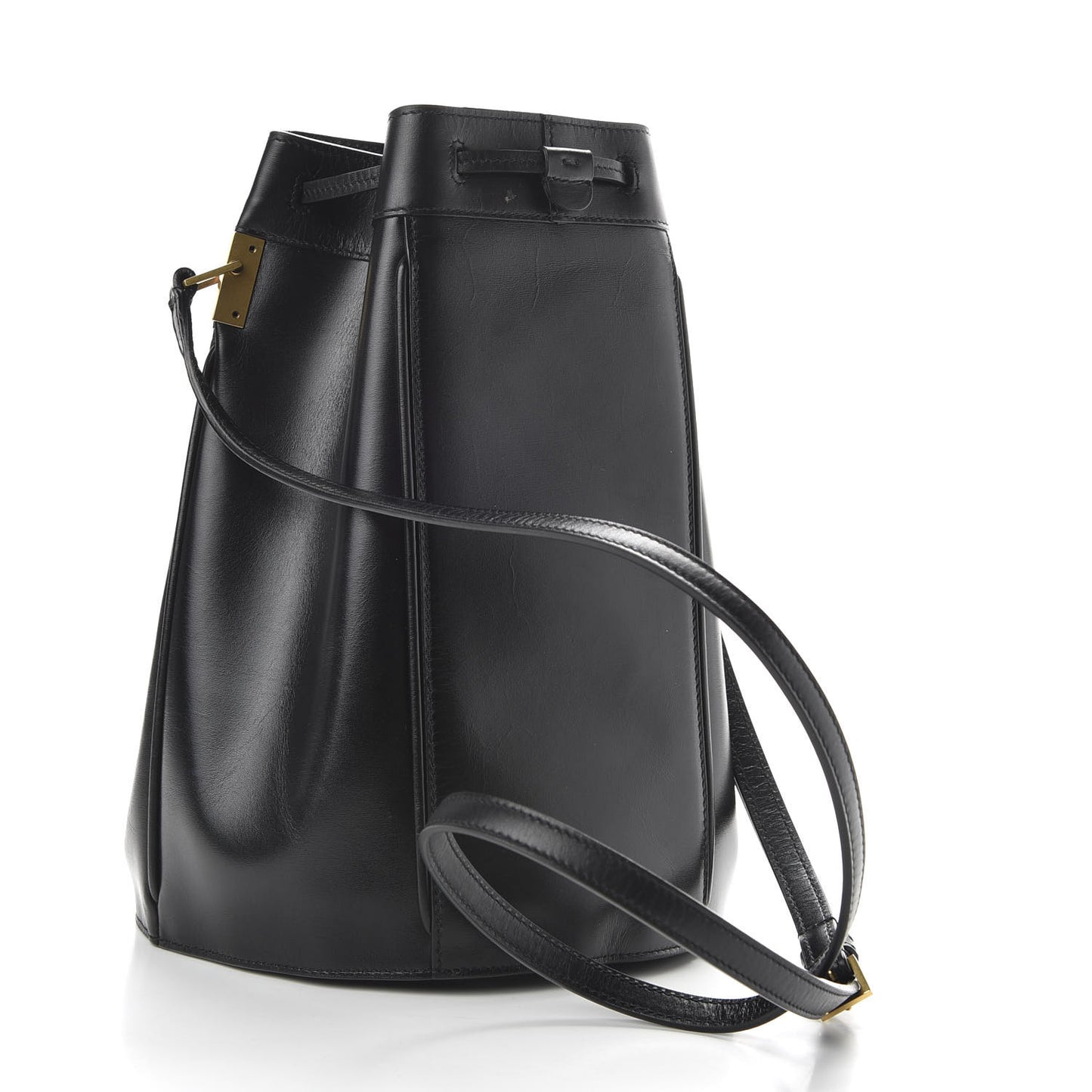 Smooth Calfskin Medium Talitha Bucket Bag Black