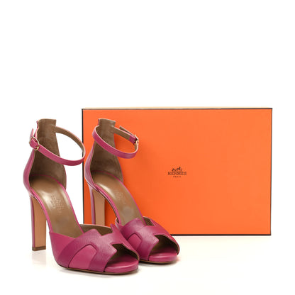 Hermes Calfskin Epsom Krystal Sandals 38 Fuchsia 10 of 10