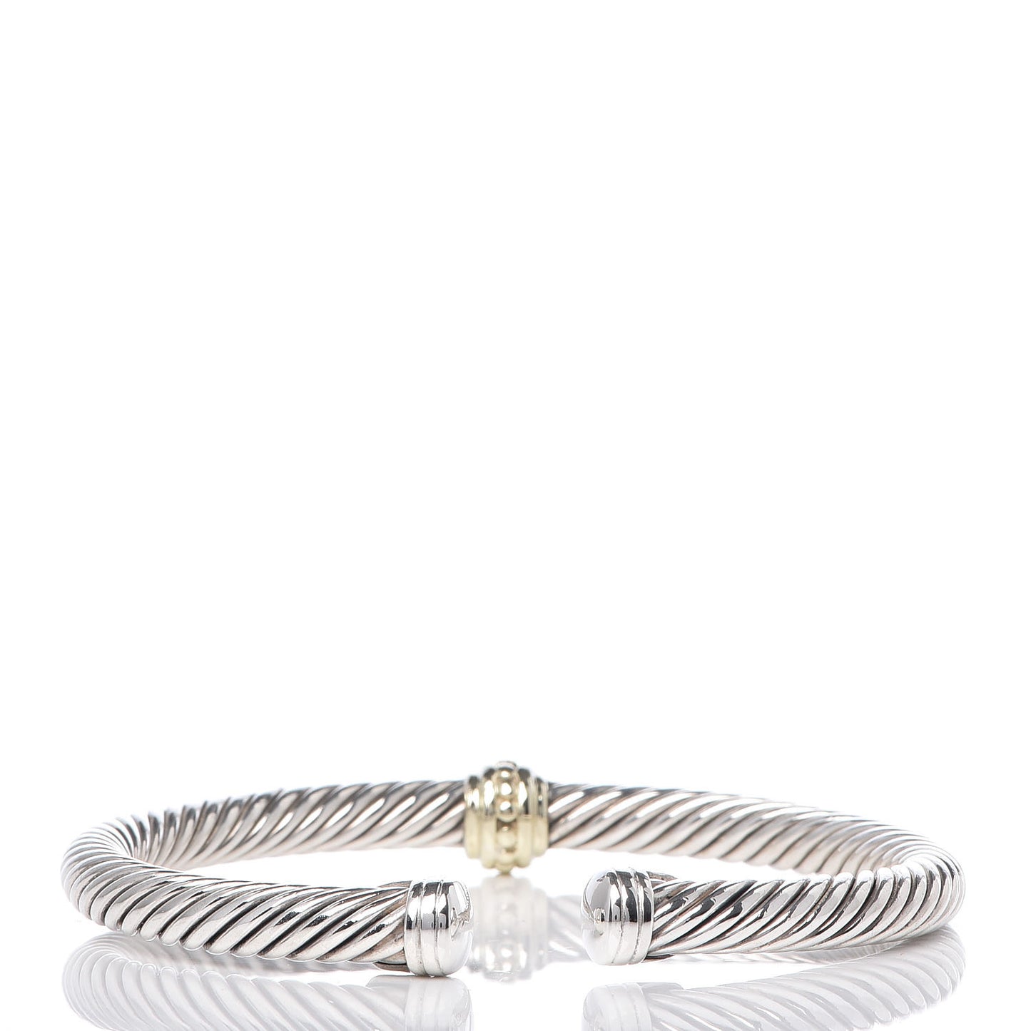 Sterling Silver 14K Yellow Gold 5mm Cable Classics Single Station Bracelet